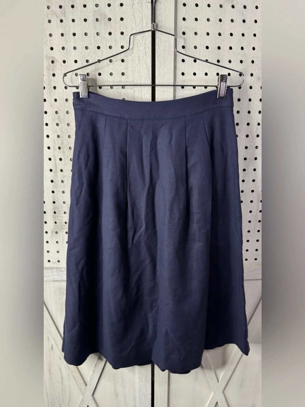 Boden Navy Blue Pleated A-Line Full Midi Skirt Classic Preppy Size 4 Office